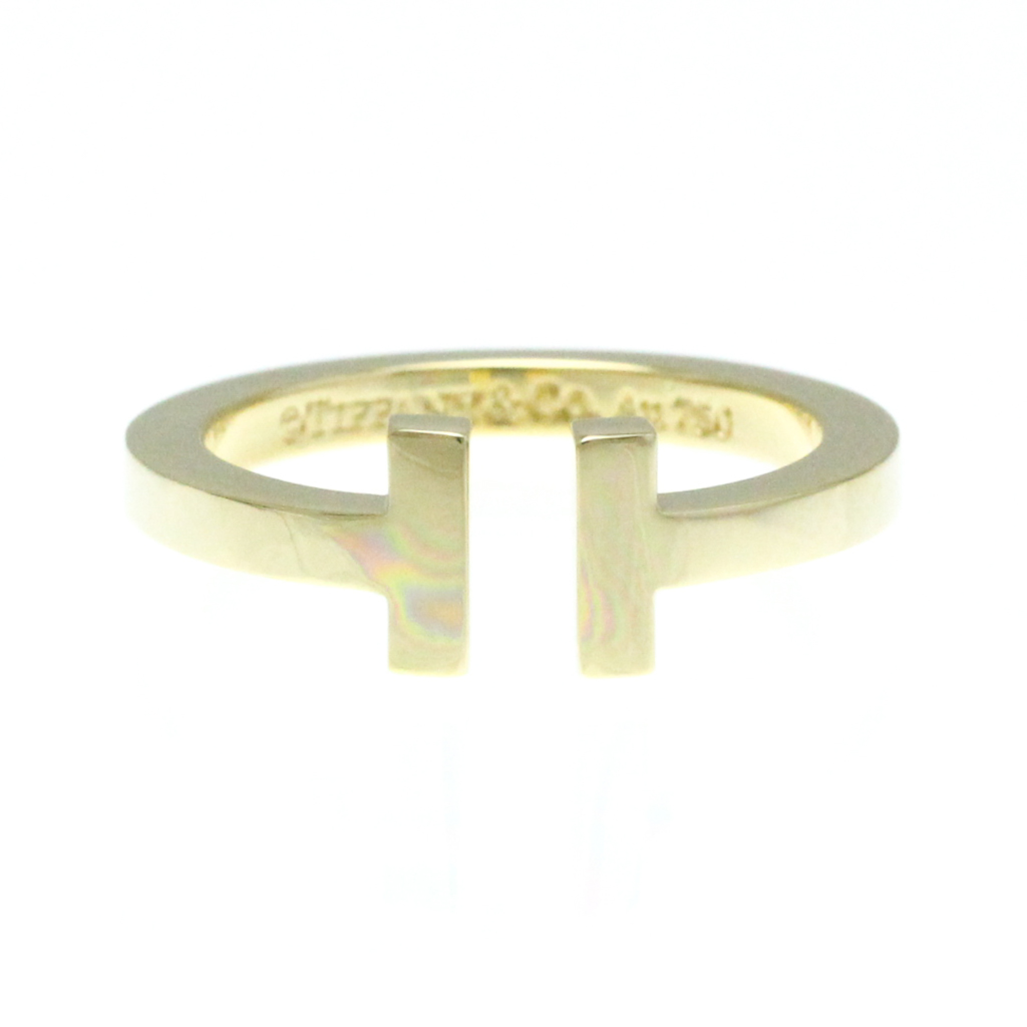 Tiffany T Square Ring Yellow Gold (18K) Fashion No Stone Band Ring Gold