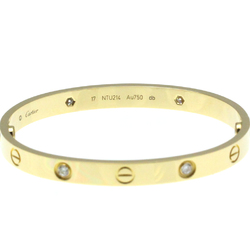 Cartier Love Bracelet 4P Diamond Yellow Gold (18K) Diamond Bangle Gold