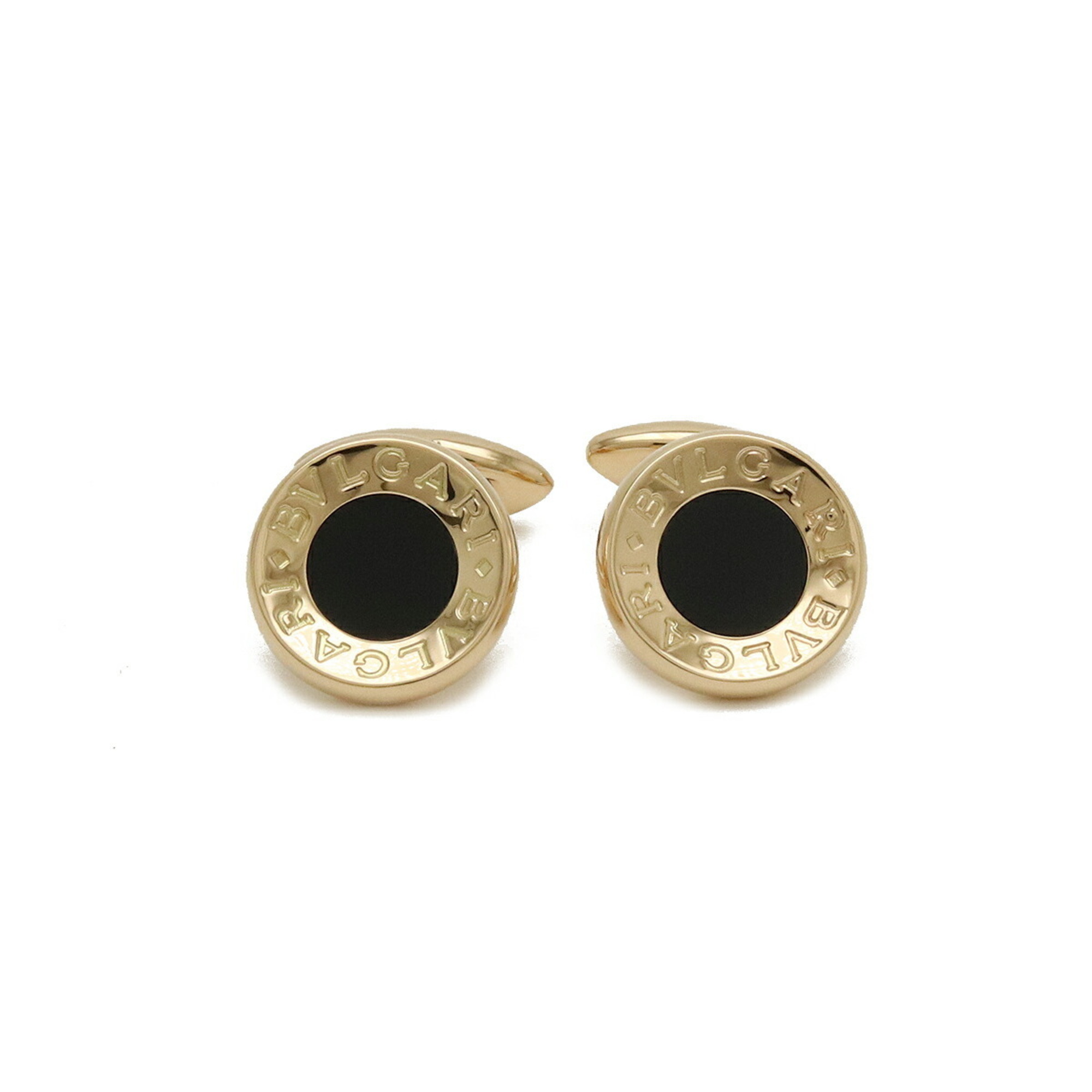 BVLGARI Bulgari Cufflinks K18YG Yellow Gold Onyx Black