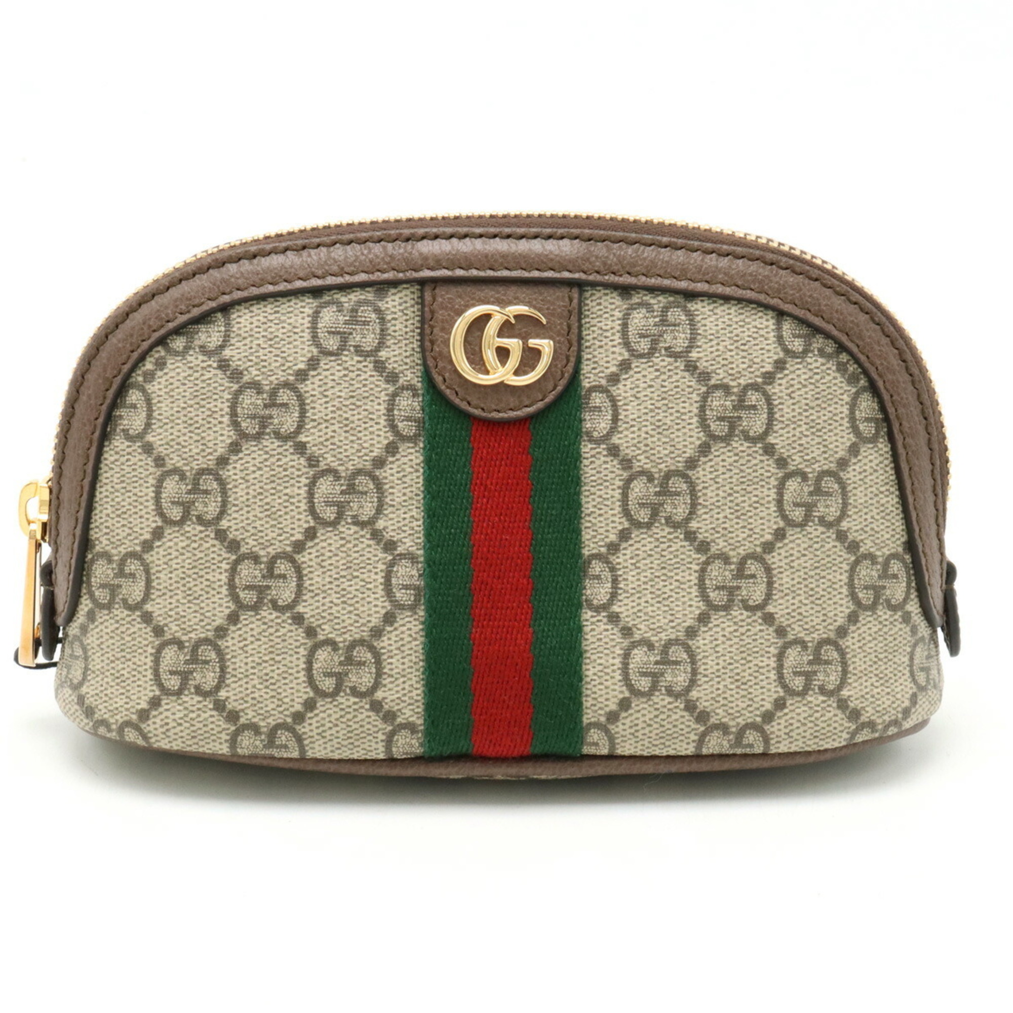 GUCCI Ophidia GG Supreme Medium Tick Case Multi Pouch PVC Leather Beige Brown 625550