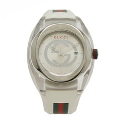GUCCI Gucci Sync Interlocking G Shelly Silver Dial SS Rubber Men's Quartz Watch 137.1 YA137102A