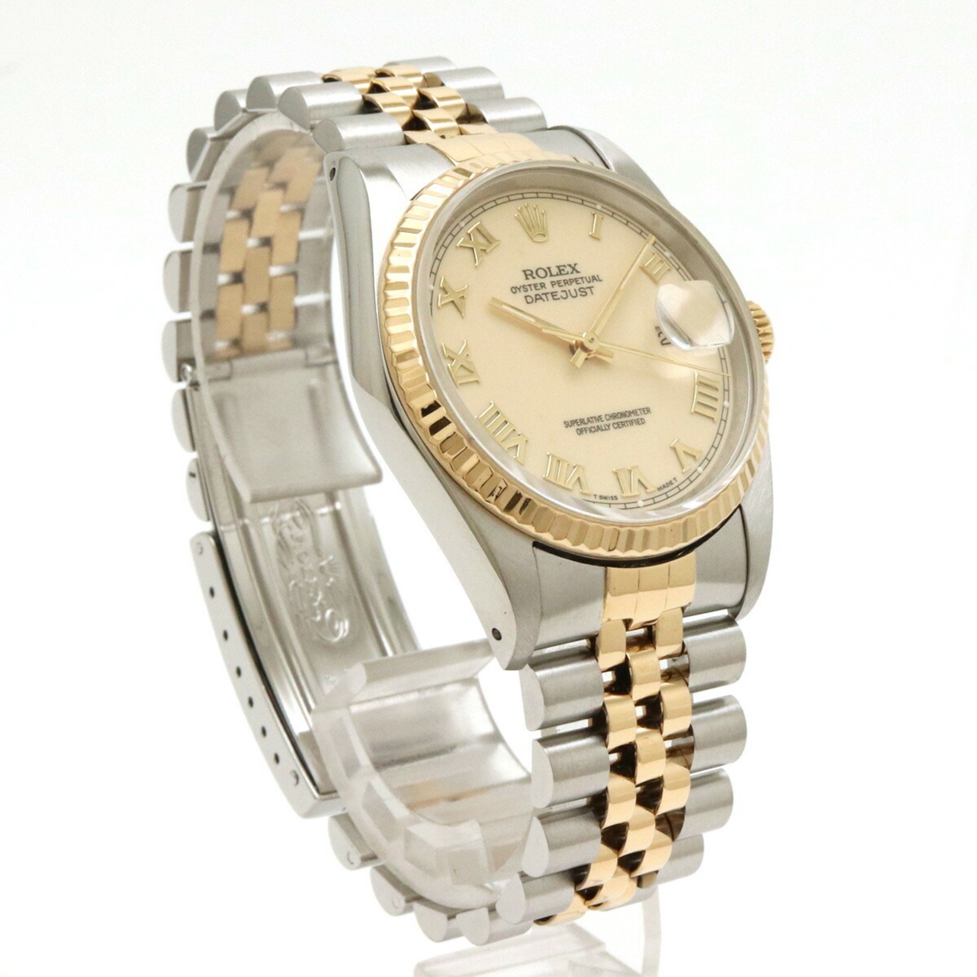 ROLEX Rolex Datejust Ivory Dial SS/YG Combination E Series Men's AT Automatic Watch 16233