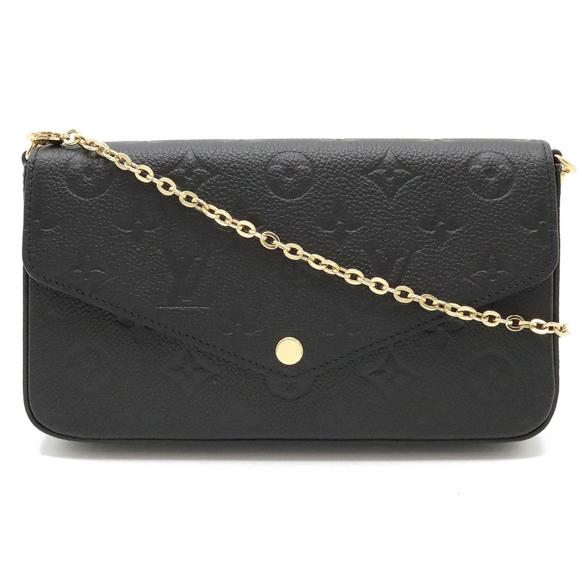 LOUIS VUITTON Louis Vuitton Monogram Empreinte Pochette Felicie Shoulder Clutch Noir Black M82477