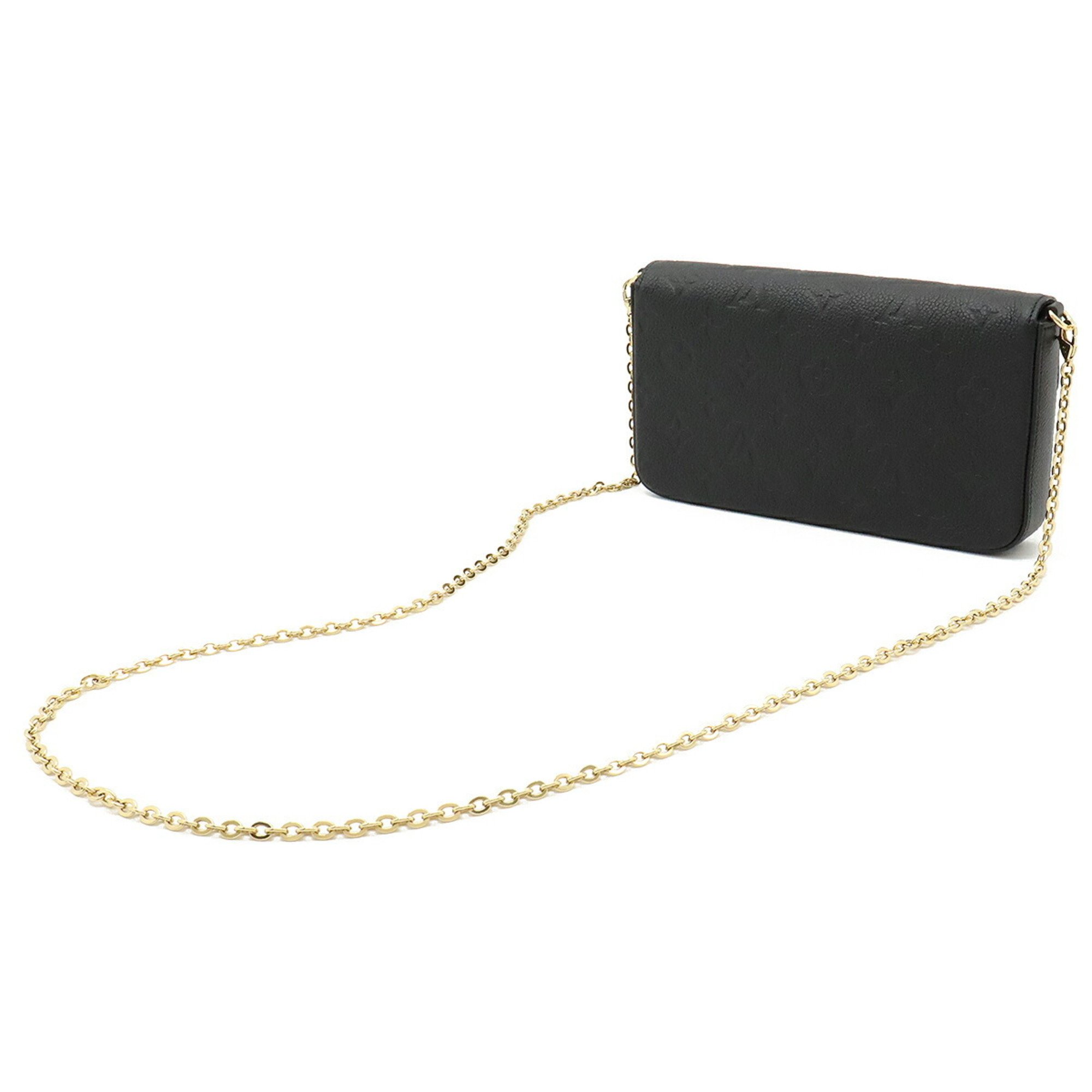 LOUIS VUITTON Louis Vuitton Monogram Empreinte Pochette Felicie Shoulder Clutch Noir Black M82477