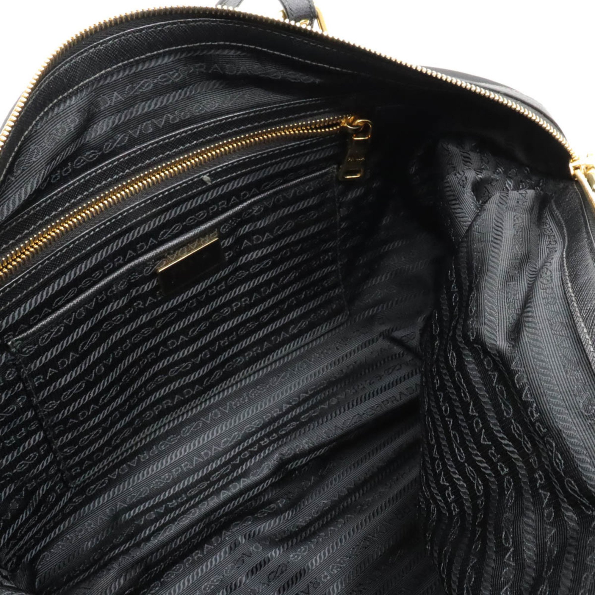 PRADA Prada Tote Bag Shoulder Nylon Leather NERO Black BR4253