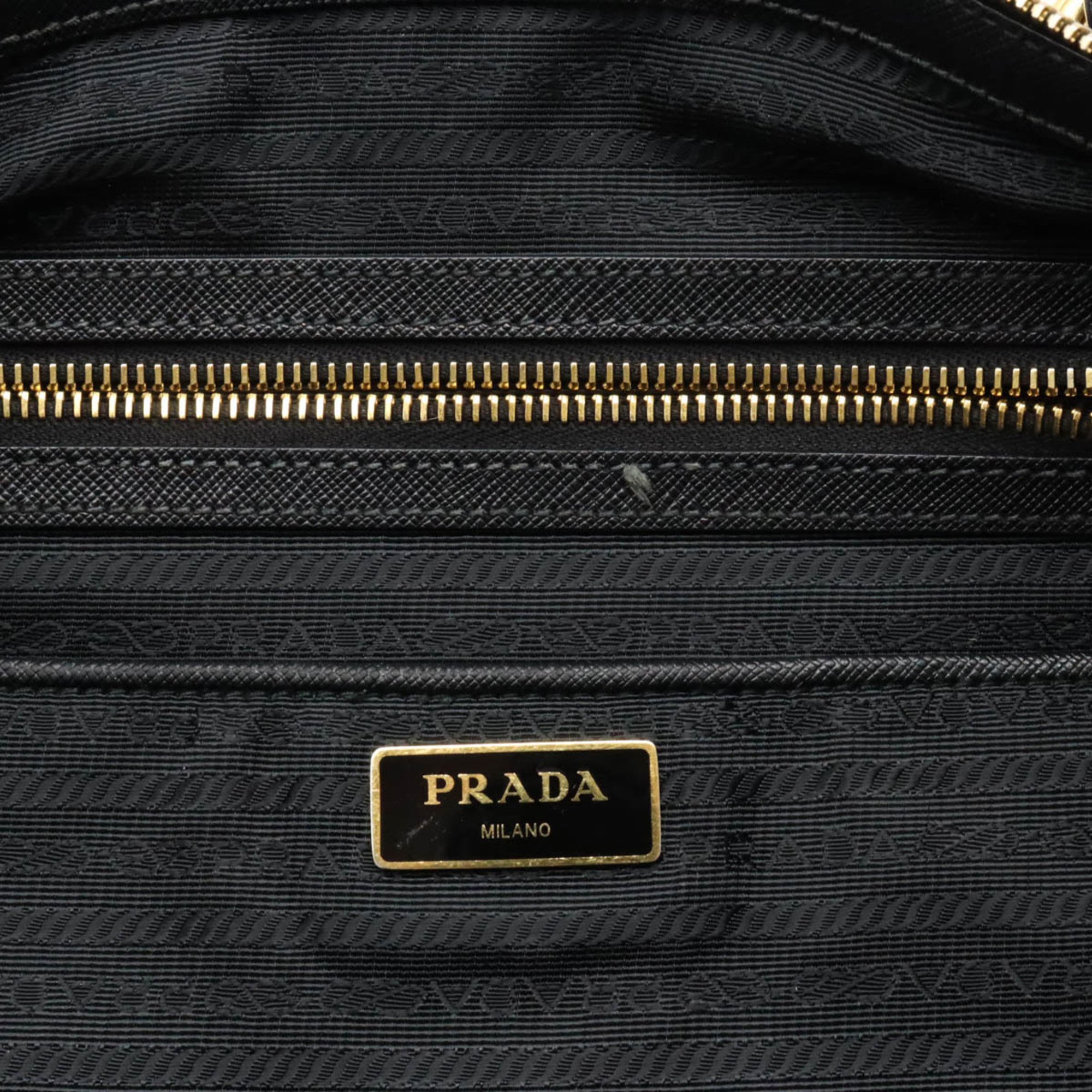 PRADA Prada Tote Bag Shoulder Nylon Leather NERO Black BR4253