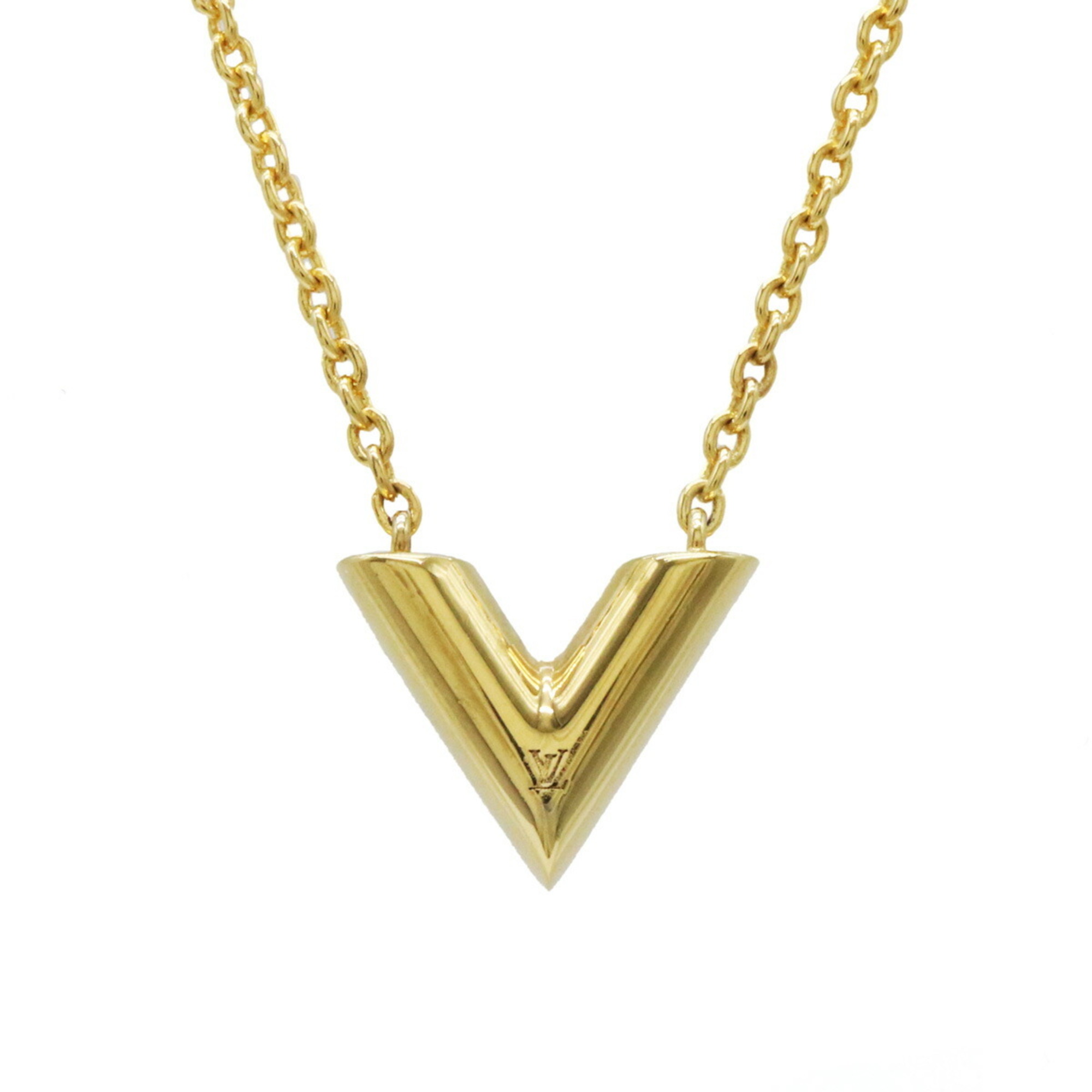 LOUIS VUITTON Louis Vuitton Necklace Essential V Pendant GP Gold M61083