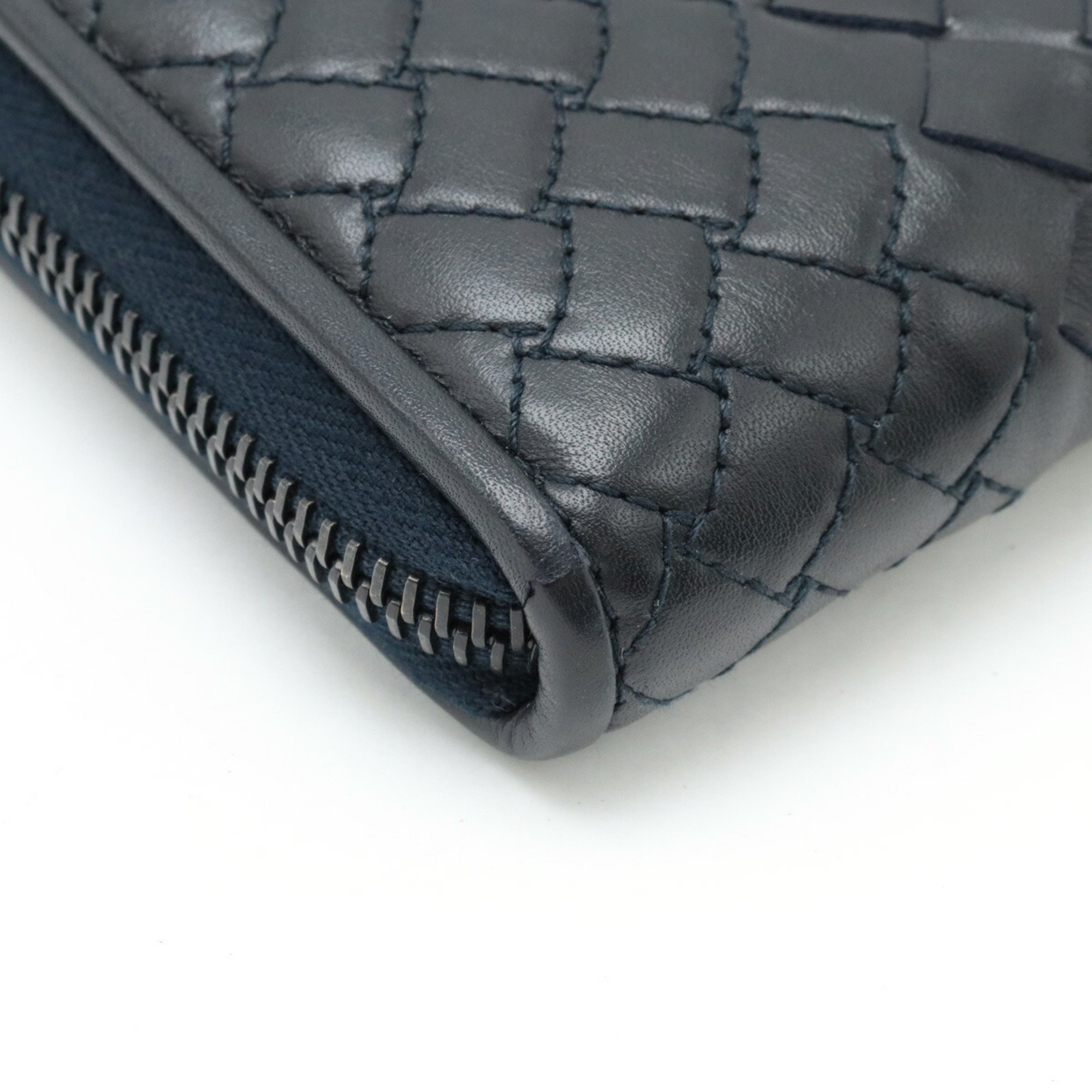 BOTTEGA VENETA Bottega Veneta Intrecciato Imperatore Round Long Wallet Leather Black 114076