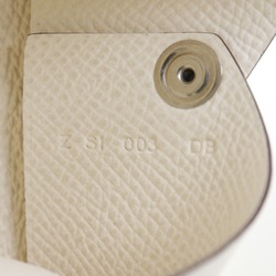 Hermes HERMES Calvi Card Case Veau Epsom Leather Crepe 2021 White Z Snap Button Unisex