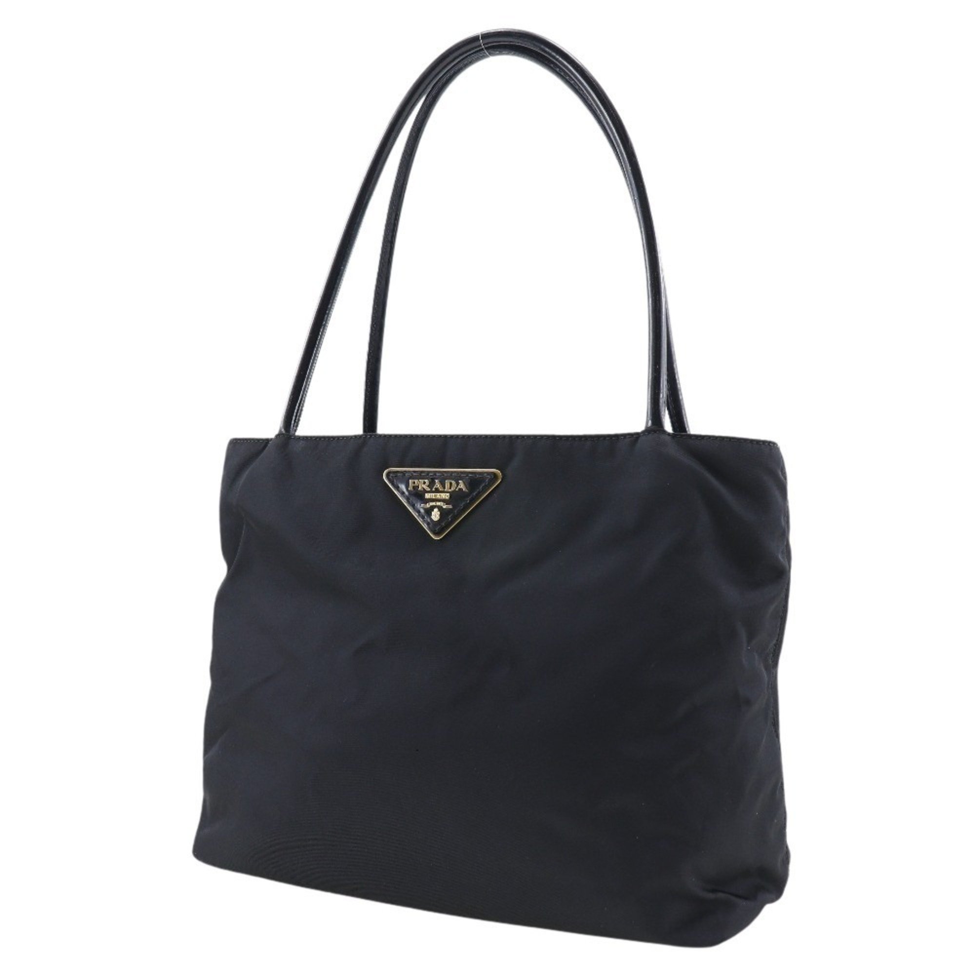 PRADA Tote Bag Nylon x Enamel Black A5 Women's