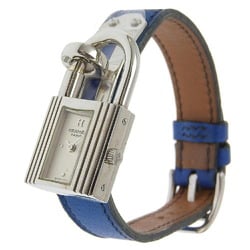 Hermes Kelly Watch Wristwatch Silver 925 x Leather 1996 Blue 〇Z Quartz Analog Display Dial watch for women