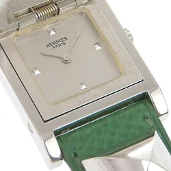 Hermes HERMES Medor Watch ME1.250 Silver 925 x Leather 1996 Green ○Z Quartz Dial Ladies