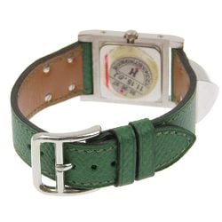 Hermes HERMES Medor Watch ME1.250 Silver 925 x Leather 1996 Green ○Z Quartz Dial Ladies