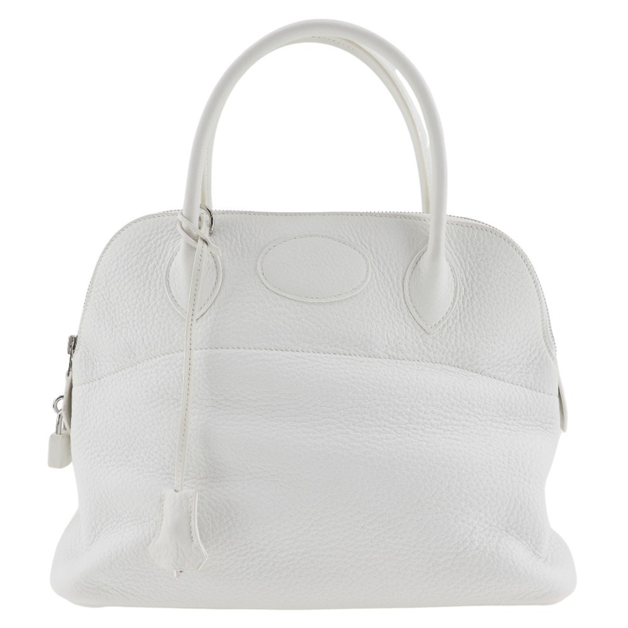 Hermes Bolide 31 Handbag Taurillon Clemence 2009 White □M A5 Bolide31 Women's