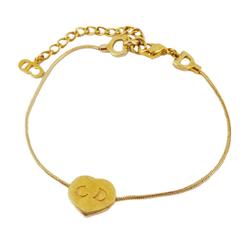 Christian Dior Bracelet CD Heart Motif GP Plated Gold Women's