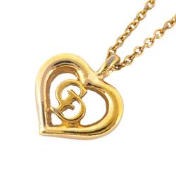 Christian Dior Necklace CD Heart Motif GP Plated Gold Women's