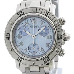 Polished HERMES Clipper Diver Chronograph Blue MOP Ladies Watch CL2.310 BF574155
