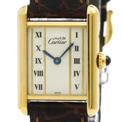 CARTIER Must Tank Vermeil Gold Plated Quartz Ladies Watch 5057001 BF574188