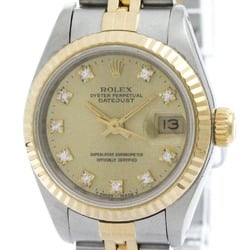 Polished ROLEX Datejust 69173G L Serial Diamond 18K Gold Steel Watch BF574197