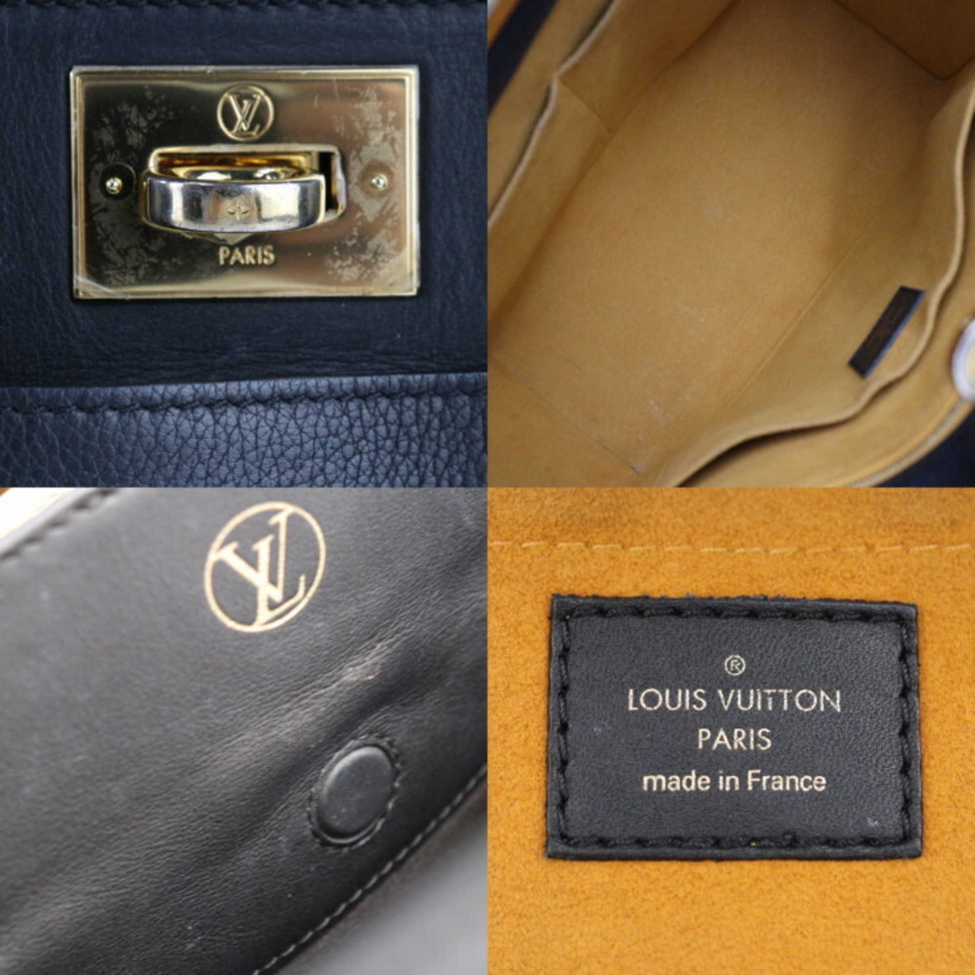 LOUIS VUITTON Louis Vuitton On My Side MM Monogram Tuftage Shoulder Bag M53826 Calf Leather Black