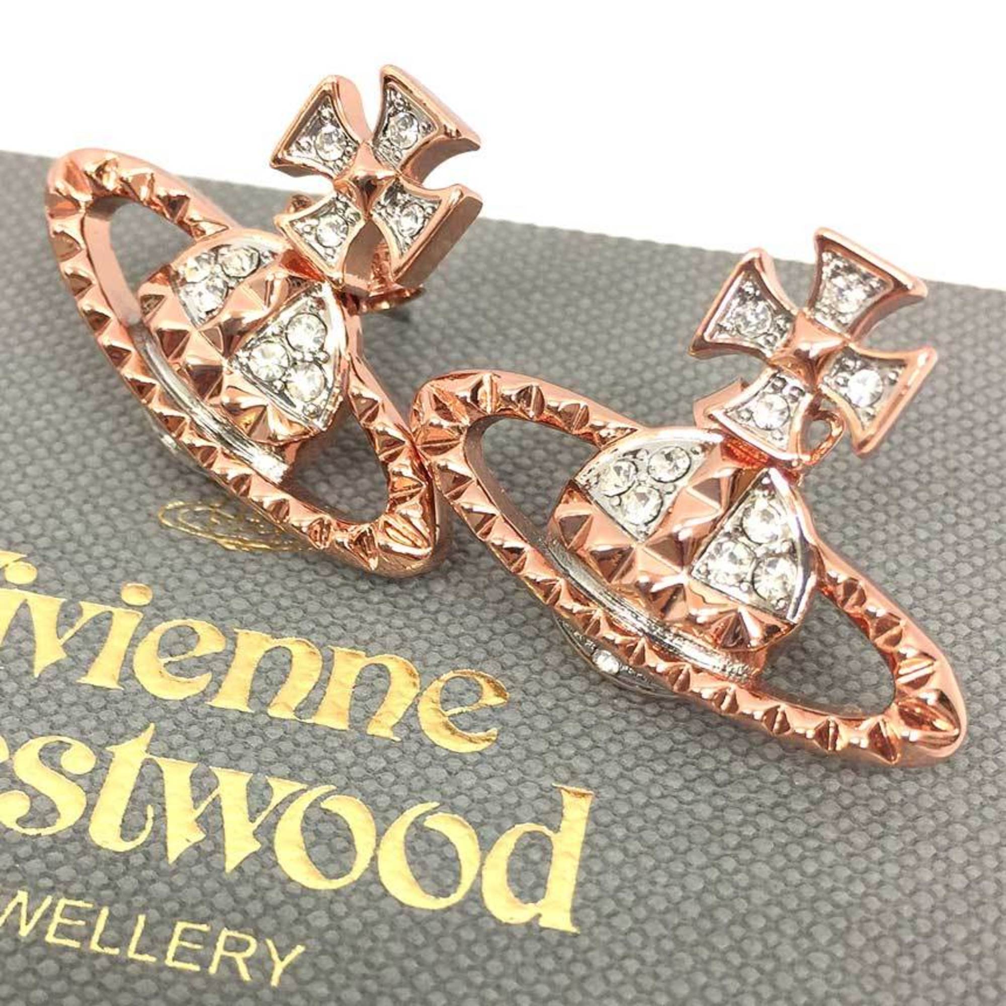 Vivienne Westwood Orb Earrings Rhinestone My Mayfair Bus Relief VW MAYFAIR BR PG/RHD P 62010029G Metal Pink Gold 10014107