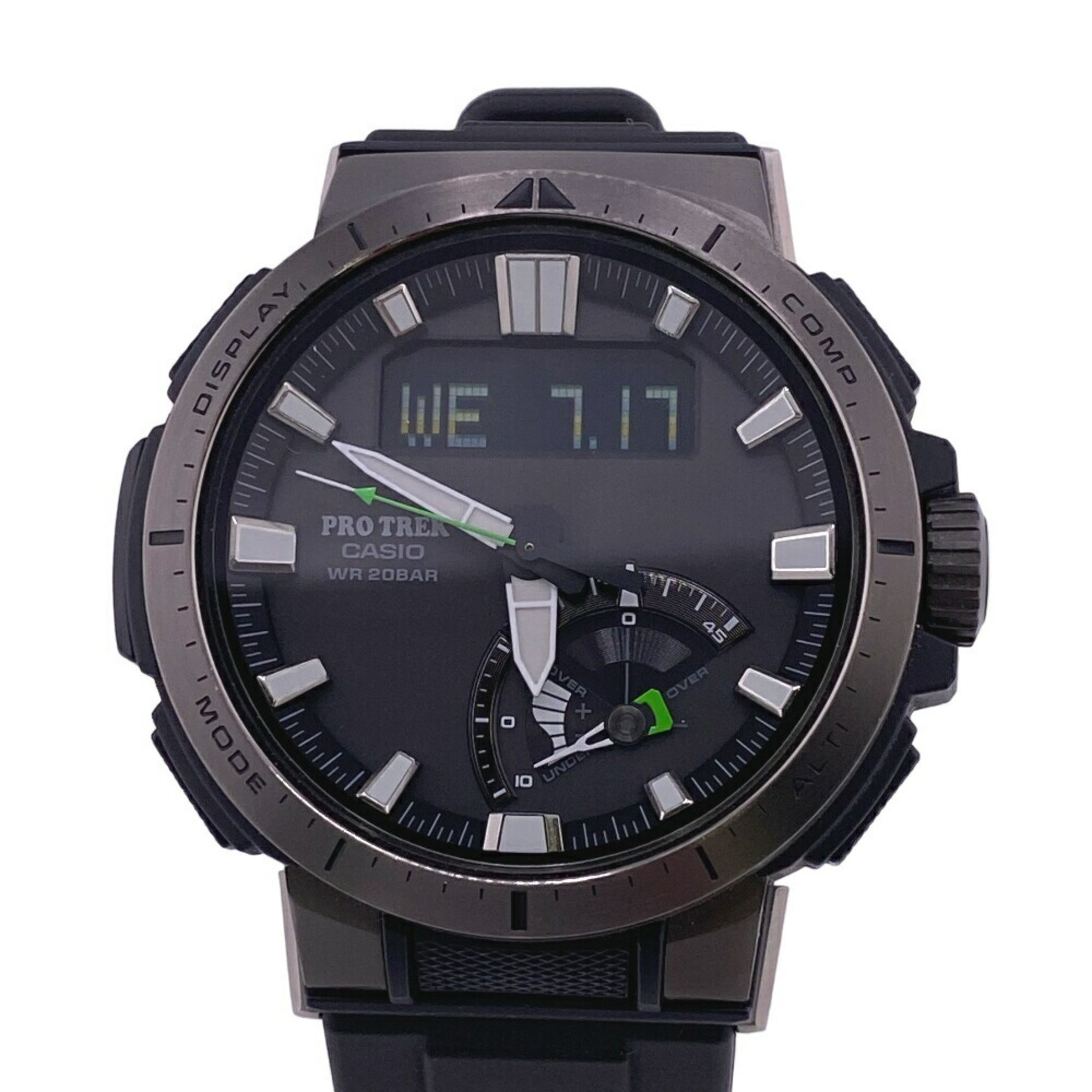 CASIO PRW-70YT Pro Trek Solar Rubber Watch Black Men's