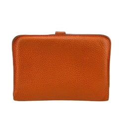 HERMES Dogon Compact 2005 Bi-fold Wallet Orange Women's