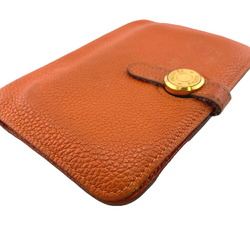 HERMES Dogon Compact 2005 Bi-fold Wallet Orange Women's