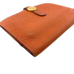 HERMES Dogon Compact 2005 Bi-fold Wallet Orange Women's