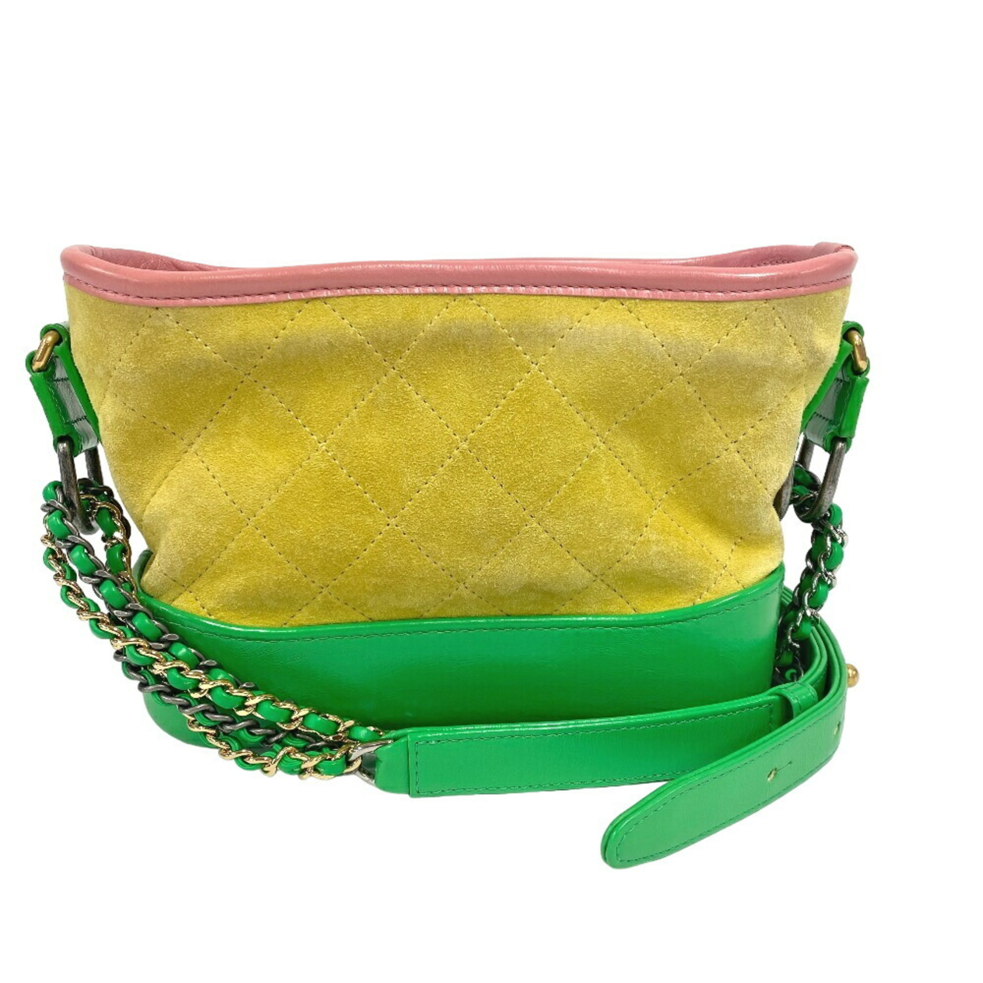 CHANEL Gabrielle de Chanel Chain Shoulder Coco Mark Bag Yellow Women's