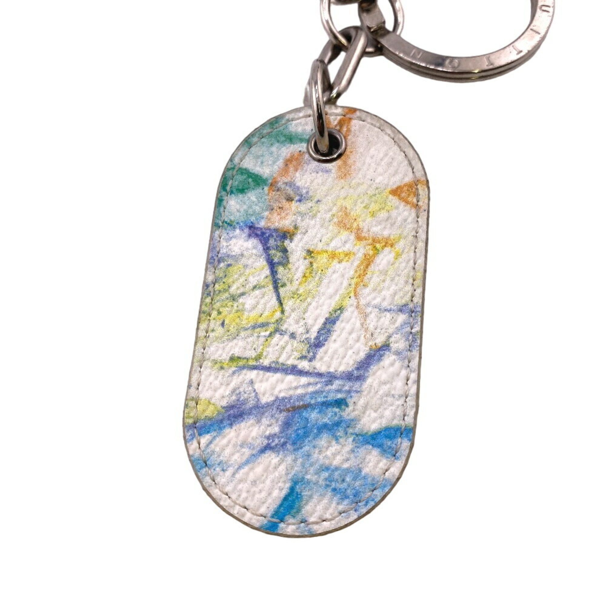 LOUIS VUITTON MP2862 Portocle Military Tab Keyring White Unisex