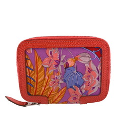 HERMES Soi Cool Flamingo 2016 Rose Jaipur x Cyclamen Coin Case Pink Women's