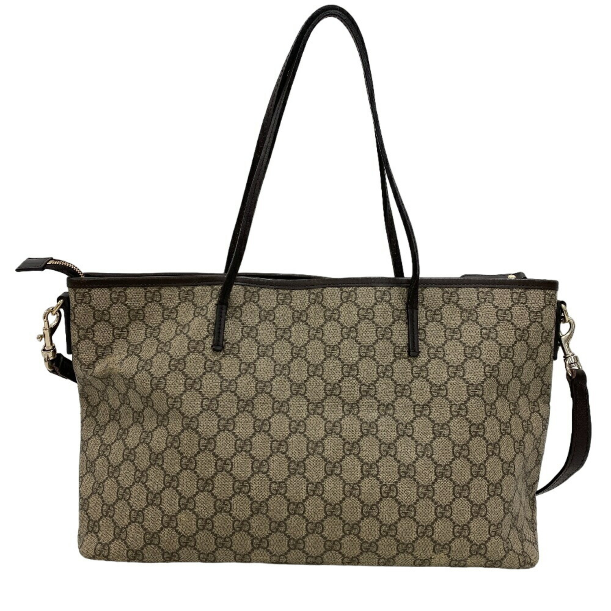 GUCCI Gucci Shoulder Bag GG Supreme Tote Brown Women's