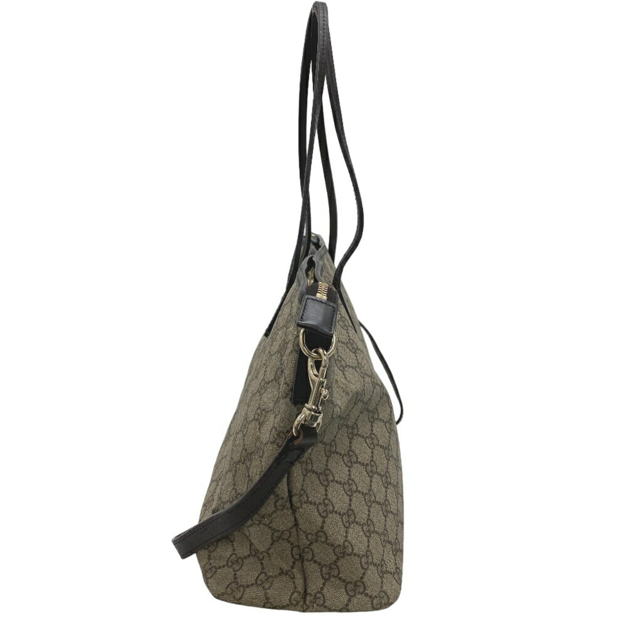 GUCCI Gucci Shoulder Bag GG Supreme Tote Brown Women's