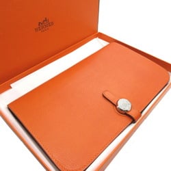 Hermes Dogon GM Togo J stamp (2006) Orange long wallet 0758HERMES