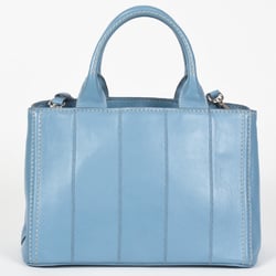 PRADA Canapa Handbag Leather 1BG900 Blue Shoulder Bag