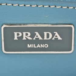 PRADA Canapa Handbag Leather 1BG900 Blue Shoulder Bag