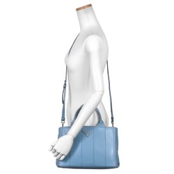 PRADA Canapa Handbag Leather 1BG900 Blue Shoulder Bag