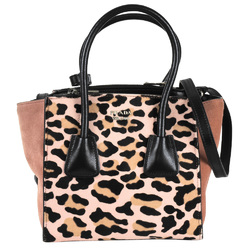 PRADA Leopard Handbag in Pony Leather 1BA025 Pink