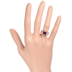 Cartier Tank Ring Amethyst #49 K18WG Size 8.5 7.7mm 12.2g Women's