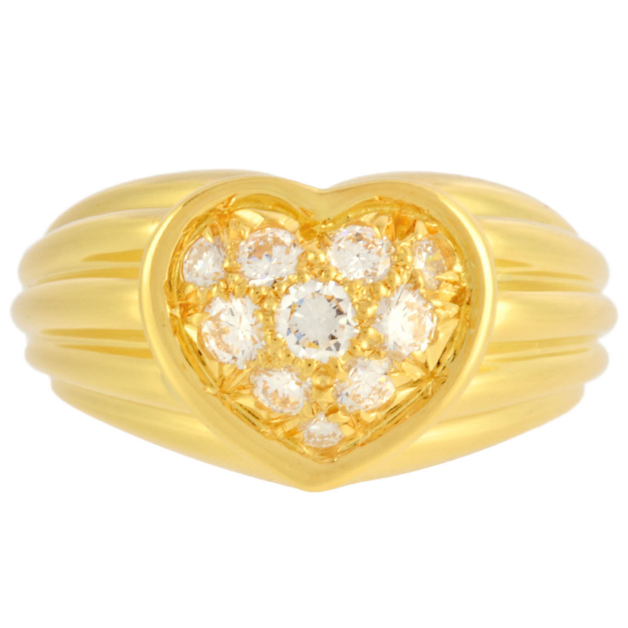 Harry Winston HARRY WINSTON Heart Pavé Ring Diamond Size 11 K18YG Women's