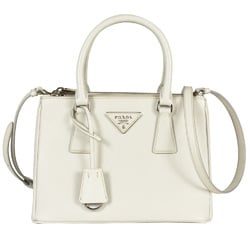 PRADA Galleria Saffiano Medium Handbag 1BA896 White Shoulder Bag