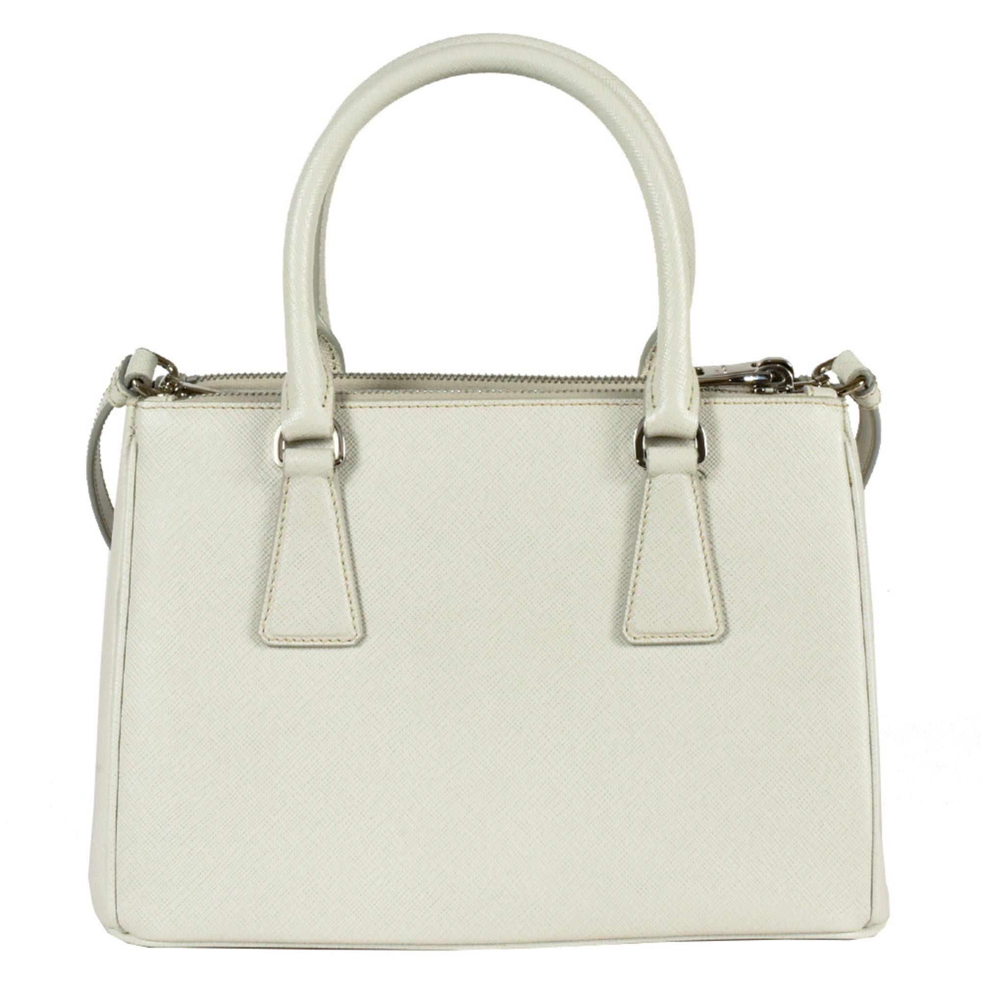 PRADA Galleria Saffiano Medium Handbag 1BA896 White Shoulder Bag