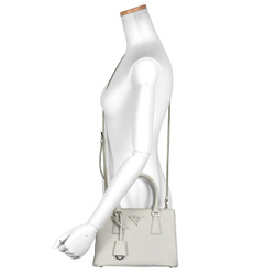 PRADA Galleria Saffiano Medium Handbag 1BA896 White Shoulder Bag