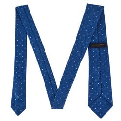 LOUIS VUITTON Cravat Monogram Polka Dots Necktie Silk Wool 146cm M75936 Blue MR0199 8cm