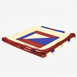 Hermes HERMES Carré 90 Lettres Au Carre Scarf Muffler Silk Red Blue Ivory