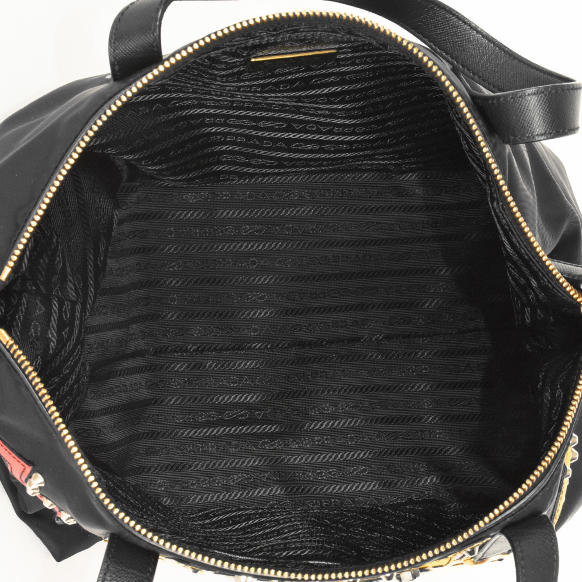 PRADA Tessuto Robot Handbag Nylon 1BG061 Black Shoulder Bag Tote