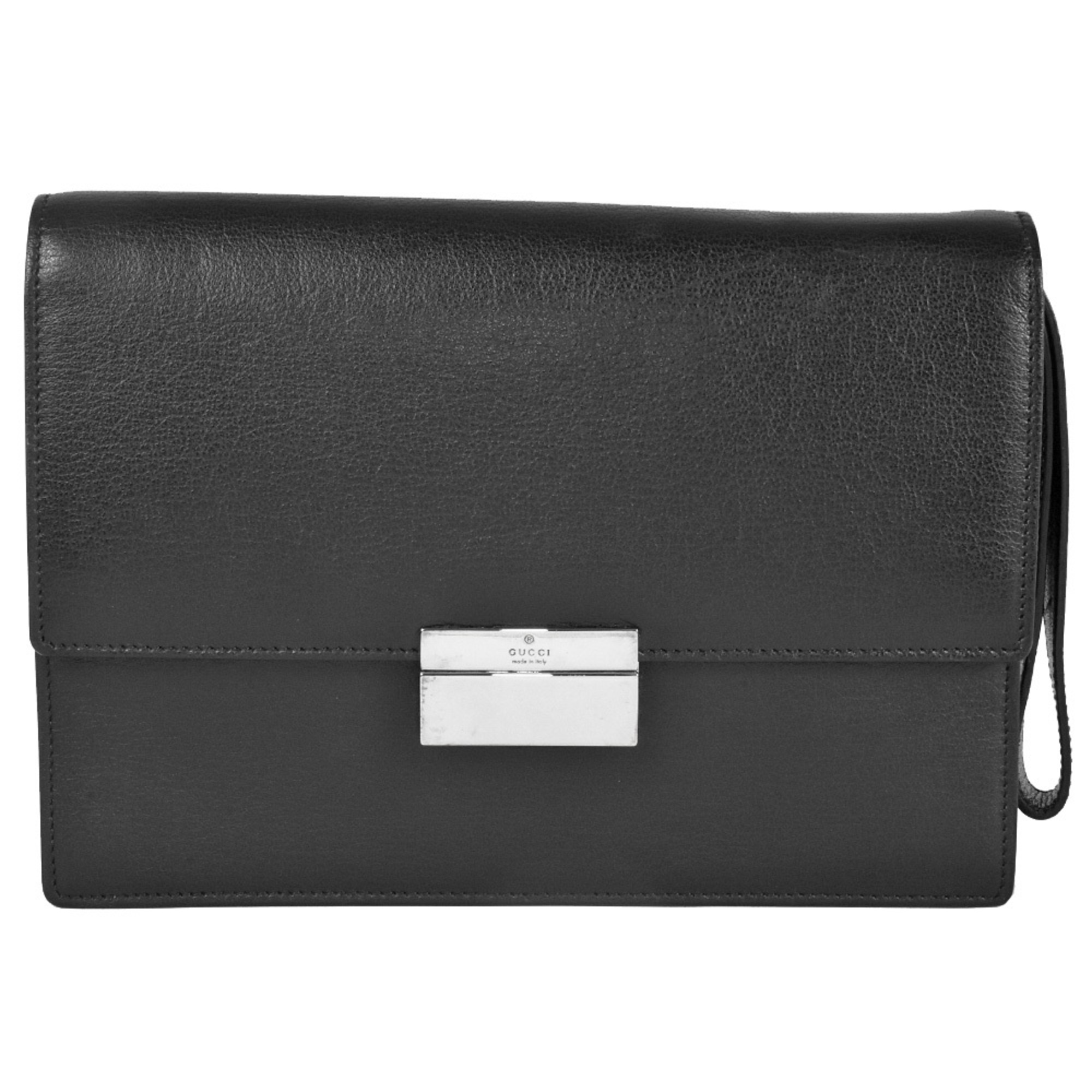 GUCCI Clutch Bag Leather 03137 002122 Black Second