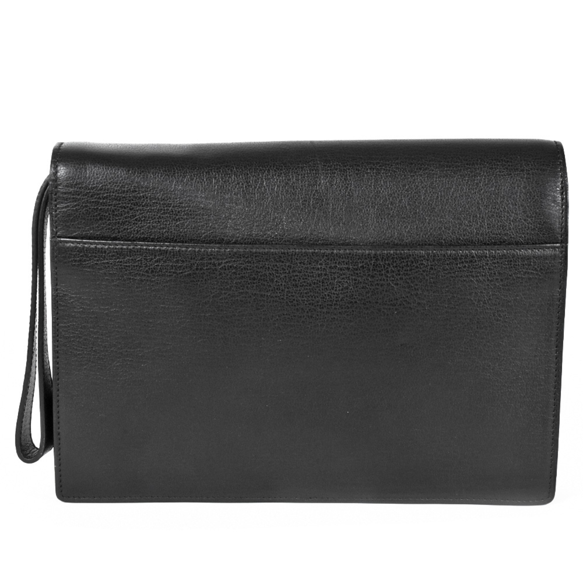 GUCCI Clutch Bag Leather 03137 002122 Black Second