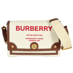 Burberry Horseferry Print Notebook Body Bag Canvas Leather Beige Shoulder
